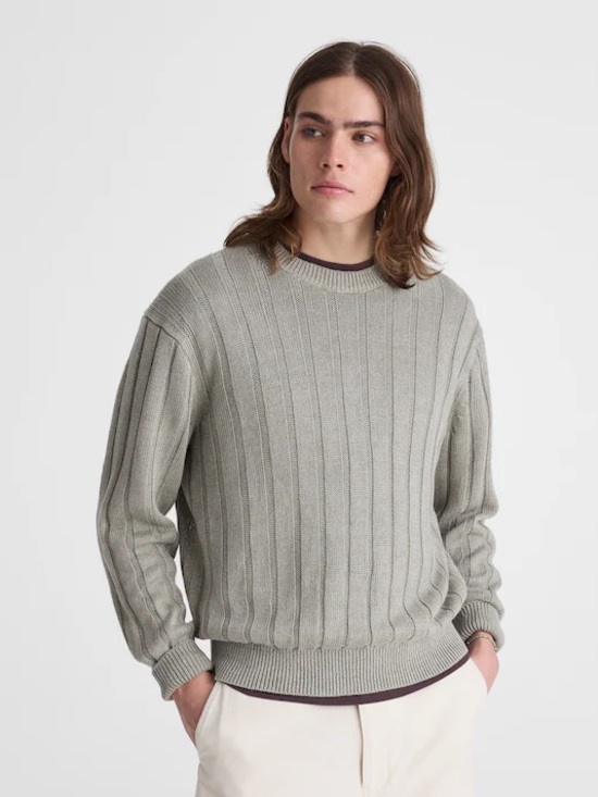 Madewell Other - Madewell Crewneck Sweater in DuneRib Linen in Light Sage Size M $138 0A063